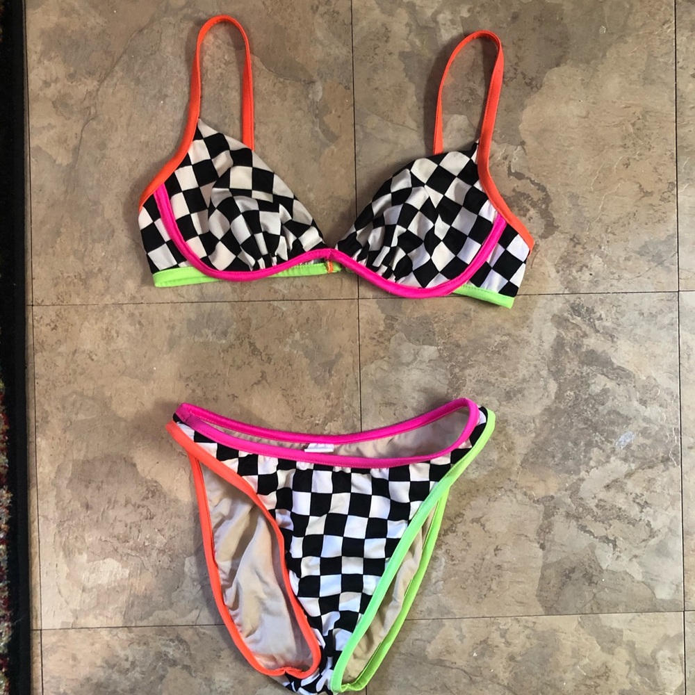 Vintage 80s checkered bikini